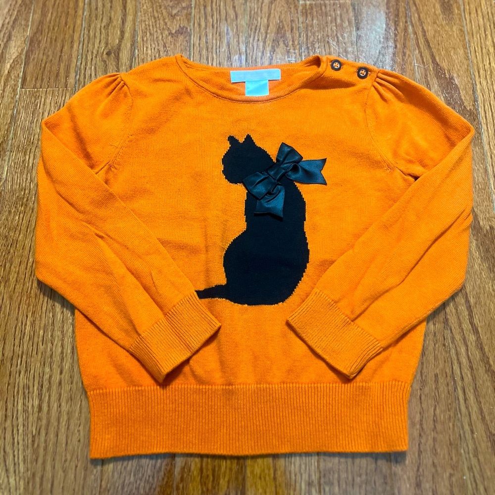 Janie and Jack Halloween Cat Sweater size 4